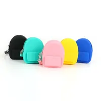 Earpónica de silicona bolsa simple Mini Schoolbag para llevar dinero de bolsillo y billetera para niños OH9Y