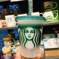 Starbucks Mermaid Boddess 16 oz / 473ml 24oz / 710ML Тумблеры кружки пластиковые питьевые сок с губными и соломыми волшебными чашками