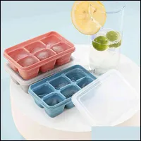 Ice Cream Tools Kitchen Kitchen, Dining & Bar Home Garden 3 Pcs Household Cube Mold 6-Cell Sile Ices Making Hine With Lid Cake Pudding Choco