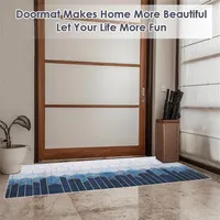 Long strip printed kitchen non-slip floor mat 50cm*160cm two-color grid printing a30 a06
