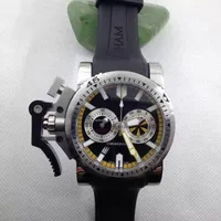 Высокое качество 46 мм мужские часы Британский хронофон Брезель резиновый резиновый ремешок секундомер хронограф япония кварцевые хроновые спортивные гоночные мужские наручные часы водонепроницаемый