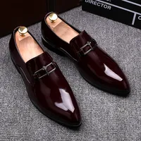 Zapatos de promoción de los hombres de los hombres del estilo de metal de lujo de los hombres de los hombres de los hombres con punta de los hombres del pie del pie del pie del calzado EUR SIZ: 38-43