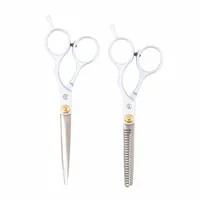 Hair Scissors Salon Shears Clipper Cut Barber Hairdressing Cutting Scissor + Thinning With Thumb Rest Styling Tools Set