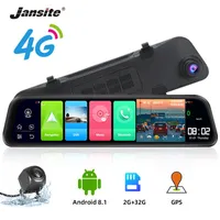 Jansite 12 بوصة 4 جرام الروبوت سيارة dvr كاميرا المزدوج 1080 وعاء الرؤية الخلفية مرآة مسجل فيديو adas مسجل 2G + 32G GPS الملاحة كاميرات وقوف السيارات