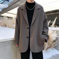 Erkekler Takım Elbise Blazers İngiliz tarzı Erkekler Eğlence Trendy Gevşek Suit Ceketler Erkek Retro Günlük Ins Streetwear Tüm Maç Basit Kore Suit-Tops