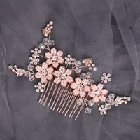 Hair Clips & Barrettes Flower Side Comb Alloy Ornament Handmade Ancient Style Bridal Piece Accessories For Women And Girls LB