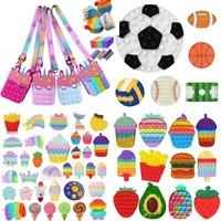 Finger toy Push its Fidget Colorful Christmas Halloween Pencil bag Coin Purse Bubble Fingertip for Children Gifts Decompression Sensory Toys