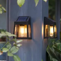 Solar Lamps Smart Light Control Outdoor Lamp Waterproof Fence Garden Decoration Lights For Front Door Porch Patio Post