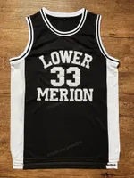 Schip van ons # Lower Merion 33 Bryant Basketball Jersey College Men High School All Gestikt Black Size S-3XL Topkwaliteit