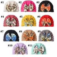 Kış Beanie Çocuk Baskılı Yay Yün Şapkalar Bebek Sevimli Sıcak Nefes Rahat Kazak Şapka Bebek Örme Şapka11 Renkler 9201