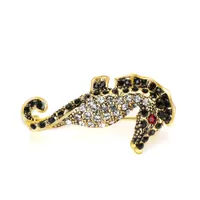 Varol Nieuwe Collectie Cool High Level Crystal Luxe Gold Safety Seahorse Broche Pin Custom