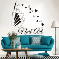 Wall Stickers Modern Beauty Nail Art Salon Hand Heart Window Decal Spa Makeup Sticker Shop Home Decor