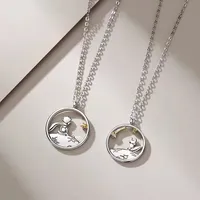 The Petit Prince et Fox Collier Couple Couple Pendentif Creative Silver Steel Bijoux Bijoux Cadeau cadeau Accessoires de mariage