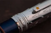 Promotie Petit Prince Blue and Silver Ballpoint Pen / Roller Ball Exquisite Office Briefpapier 0.7mm Bal Pennen voor Kerstcadeau Geen doos