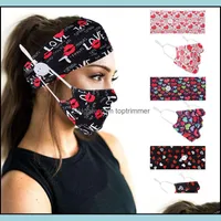 Headband Aessories & Tools Hair Productsheadband 2Pcs Set Face Mask Holder Headbands With Button Hairband Designers 3D Spiral Tie Dye Heart