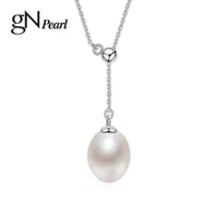 GN Pearl Natural Acqua dolce Pendente Minimalista collana 925 sterling argento regolabile catena 8-9mm gioielli per le donne 210929