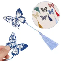 Metal Butterfly Bookmark Cartoon Tassel Bookmarks Ribbons Long Tail Marker Student Stationery Office School Supplies