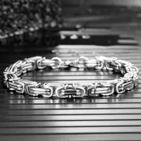 Charm Bracelets Fashion 2021 Jewelry Stainless Steel Chain Link Punk Rock High Quality Pulseira Masculina Byzantine