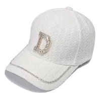 Ontwerpers Baseball Caps voor Vrouw Britse Hoed Roze Casual Basebal GLB Vrouwelijke lente en zomer All-Match PiPteed Big Sales Hats Slobined Letters Diamond-Embedded