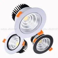 Dimmable LED Downlight Light Ceiling Spot Lampor 3 5 7 9 12 15 18W AC85-230V COB Wash Wall Incessed Lights Inomhusbelysning