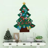 Dozzlor 1 pz FAI DA TE Feltro albero di Natale Bambini ornamenti artificiali Stand Decorate Regali Anno Decorazione di Natale