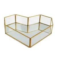 Storage Boxes & Bins 1pc E Glass Ornate Cosmetic Holder Organizer Dresser Tray Dish Display For Trinket Jewelry Vanity Perfume Countertop