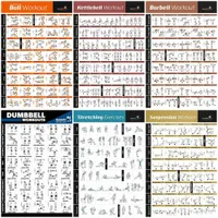 20style choose Workout Dumbbell Fitness Training Chart Exercise Paintings Film Print Silk Poster Home Wall Decor 60x90cm