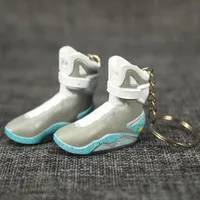 Voltar para o futuro mini 3d estéreo sneaker chaveiro mulher homens crianças chaveiro anel presente sapatos de luxo chaveiros bolsa de carro chaveiro chaveiro sapatos chave titular