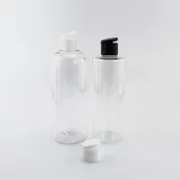 Storage Bottles & Jars 300ml   400ml Large Size Empty Transparent Cosmetic Containers With Flip Top Cap Plastic Shampoo Hair Product 12pcs l