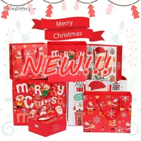 Frohe Weihnachten Geschenk Papiertüte Weihnachtsbaum Verpackung Tasche Schneeflocke Weihnachten Candy Box Neues Jahr Kinder Gefälligkeiten Tasche Dekorationen 2022 BT20