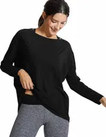 Men's T-Shirts Long Sleeve Fitness Shirt Ladies Loose Fit Pima Cotton Yoga Shirt Casual Fall Top