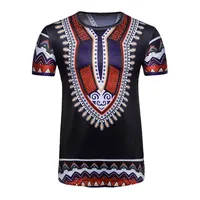 Moda Erkek Afrika Giysileri Tops Tee Gömlek Homme Afrika Dashiki Elbise Giyim Marka Erkekler için Casual Kısa Kollu T T-Shirt
