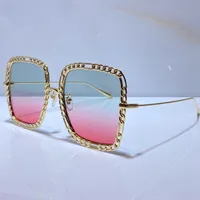 Sommer Sonnenbrillen für Männer und Frauen 1033s Stil Anti-Ultraviolett Retro-Platten-Quadrat-Metall-Vollbild-spezielles Design Mode-Brillen-Zufallskasten