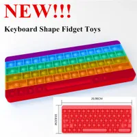 Forma de teclado Fidget DiscomPresione Toys Toys Reliver Party Gifts Rainbow Silicone Push It Bubble Antistress Sensory Toy Office Scheeze Board juego