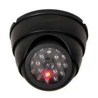 Lenses Dummy Dome Fake Security Camera CCTV False IR LED Flashing Red Light Black