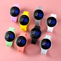 Nieuwste Mode LED Touch Jelly Watch Rubber Band Waterdichte Digitale Kleurrijke Student Cool Sportstijl Armband Horloges voor Gift