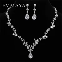 EMMAYA Brand Gorgeous AAA CZ Stones Jewelry Set White Crystal Flower Party Wedding Jewelry Sets For Women 220105