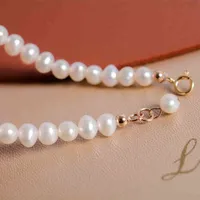 Haiyang 무료 샘플 Pulseira Feminina Real Frhwater Pearl Bracelet 미니멀리스트 쥬얼리 수제 구슬 팔찌