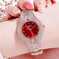 Montres-bracelets Ensemble de diamant Ceinture en acier Montre Femme High-Ent Fashion Mode imperméable femme simple et compacte