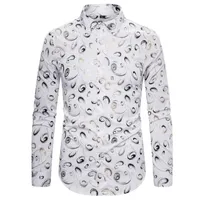 Chemises décontractées pour hommes Men de haute qualité Bronzing Imprimé à manches longues Loy Mling Mens Blouse Spring Arrivée
