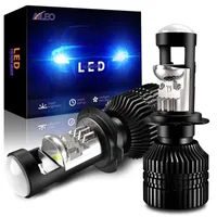 Araba Farları Aileo Far Ampuller H7 LED Mini Projektör Lens Otomobil Lambası 70 W / Çift 16000LM 6000 K Dönüşüm Kiti 12 V Rhd LHD