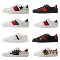 2022 Luxury Designer Casual Shoes Men Women Lace Up Classic White Leather Mönster Bottom Cat Tiger Print Sports Lover Trainers Sneakers With Box