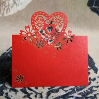 40pcs Laser Cut Love Table Name Place Card Wedding Decoration Party Favors Pearl Paper Table Place Card Wedding Supplies 1294 V2