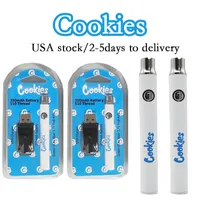 미국 주식 쿠키 vape 펜 배터리 350mAh 가변 전압 예열 배터리 USB 충전기 플라스틱 상자 포장 전자 담배 스타터 키트