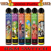 E-Cigarettes originales RM Switch Extra 8ML 1100mAh 2000 Puffs 6 Double Couleurs Cigarette électronique Vape Jacifique Pen Bang XXL