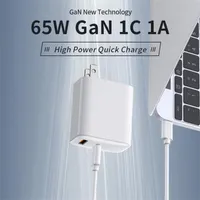 GAN Charger 65W PD Type C Chargement rapide Portable USB Charge USB pour iPhone Xiaomi Mobile Phone Support PPS AFC FCP Fast Charger Adaptateur
