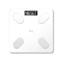 Mrosaa Digital Poids Electronic Balance Body Fat Scale Smart BMI LED Contrôle de l'application sans fil - Blanc