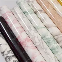Imitation Marble Pattern Stickers Self-adhesive Wallpaper Renovation Furniture Bathroom Cabinet Sticker Wall Papers Home Decor 960 R2