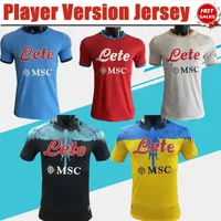 Versión del jugador # 24 Insigne # 14 Mertens Soccer Jersey Home Blue 2021 2022 # 11 H.Lozan Away Beige Soccer Shirt Men 3rd Red # 9 Osimhen Uniformes de fútbol personalizado