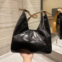 Super fajna czarna skórzana torba woskowa skóra bydlęca wysokiej jakości torby na ramię o dużej pojemności z logo na bocznej torebce projektu Unisex